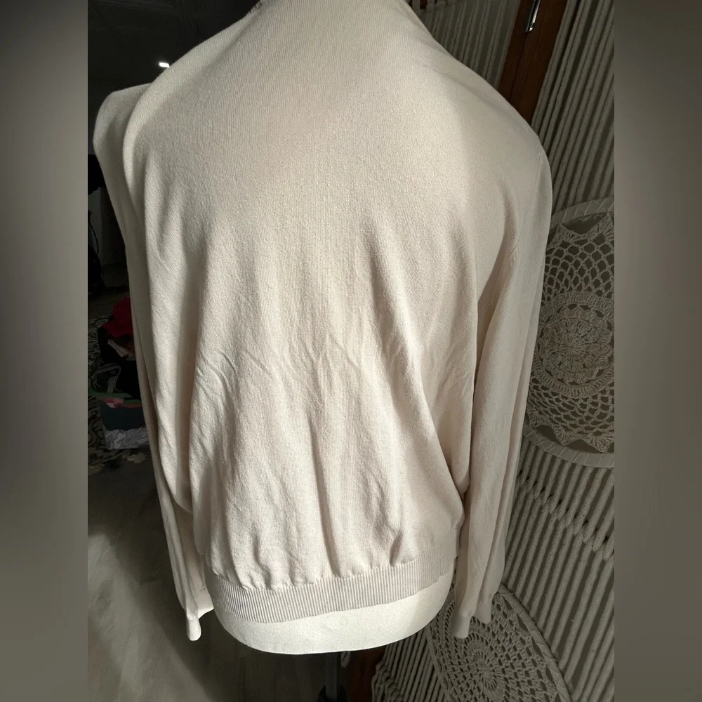 Tory Burch Cream Cardigan with Gold Buttons - Picture 4 of 5